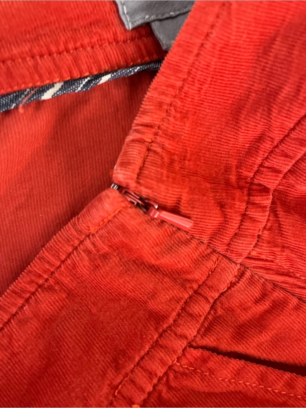 Red Corduroy Midi Skirt - Picture 6 of 9